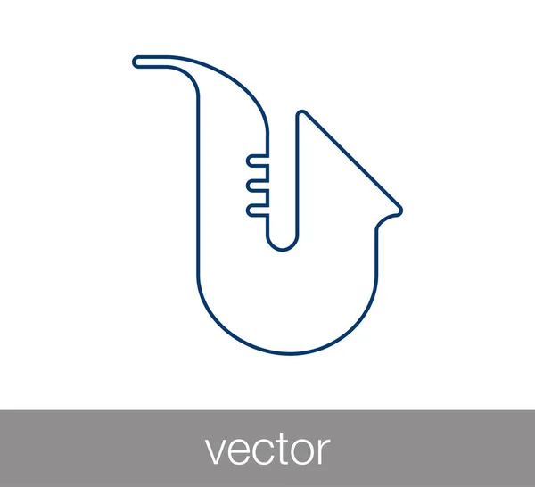 Saxophone flat icon — Stock Vector
