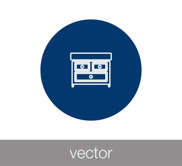 Cajón icono de línea — Vector de stock