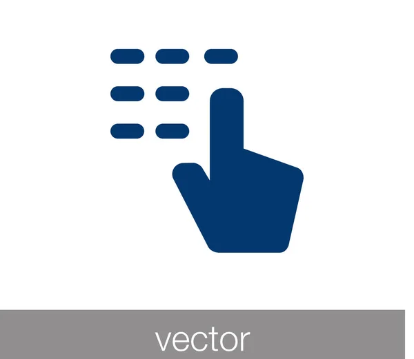 Toque icono de gesto. icono de mano. icono del cursor de mano. pantalla táctil cu — Vector de stock
