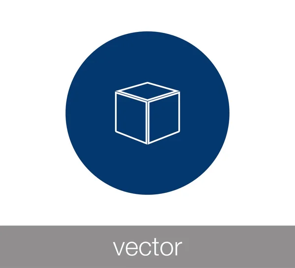 Ícone de cubo plana — Vetor de Stock