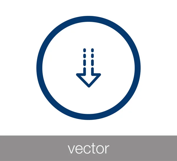 Icono de descarga con flecha hacia abajo — Vector de stock