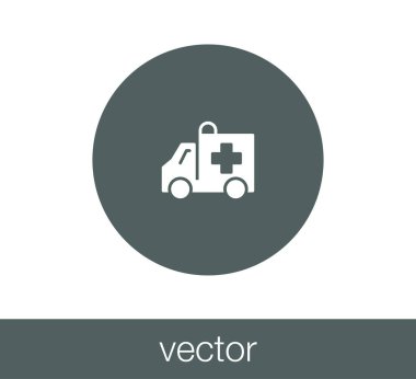 Ambulans düz simgesi.