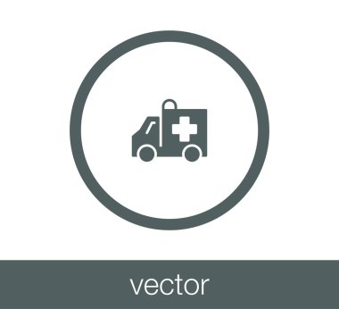 Ambulans düz simgesi.