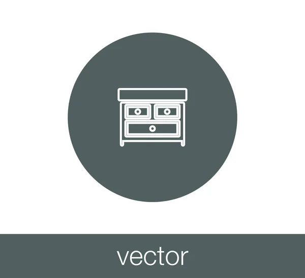 Drawer line icon — Stock Vector