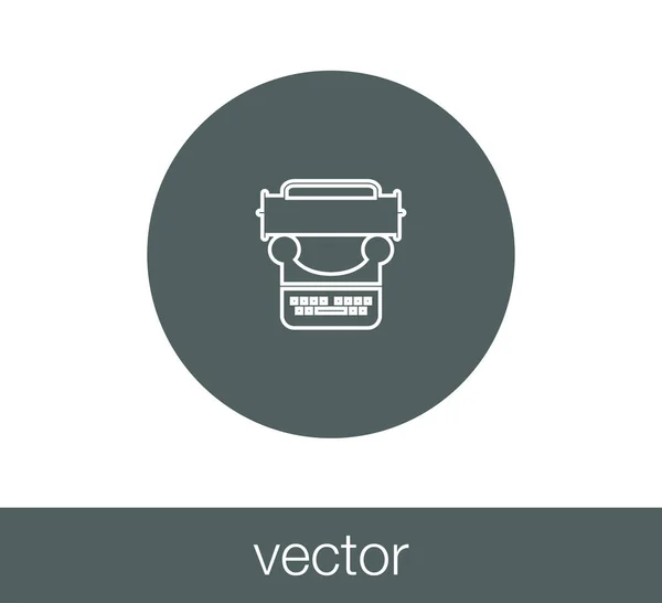 Máquina de escribir icono plano . — Vector de stock