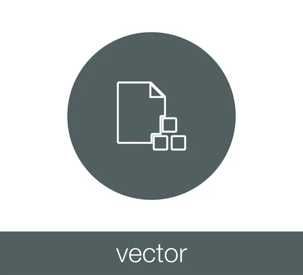 Documento ícone plano — Vetor de Stock