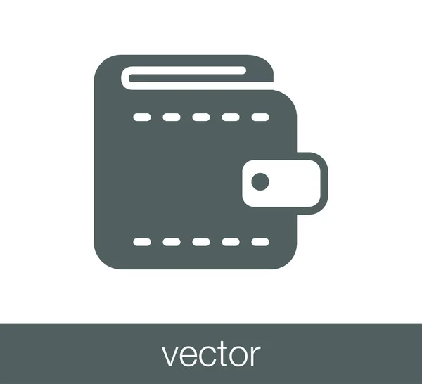 Monedero icono plano . — Vector de stock