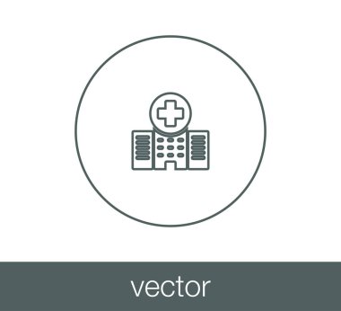 Hastane düz simgesi.