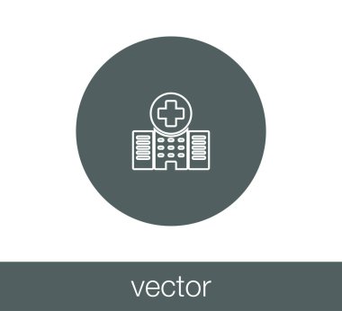 Hastane düz simgesi.