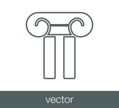 Sütun simgesi. Yunanistan simgesi. Mermer simgesi.