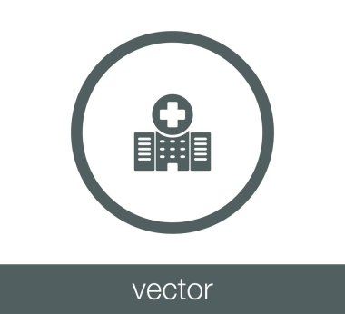 Hastane düz simgesi.