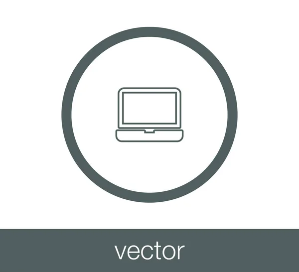 Laptop flat icon — Stock Vector