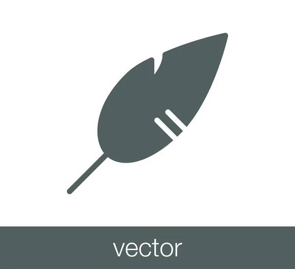 Ícone plano de pena — Vetor de Stock