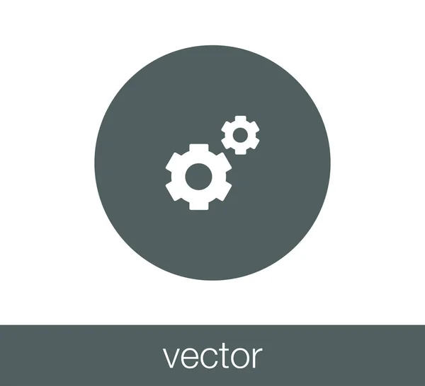 Icono de dos ruedas dentadas . — Vector de stock