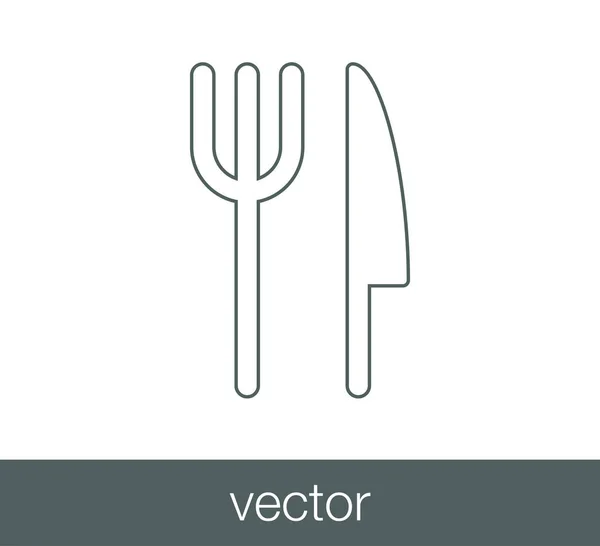 Значок вилки и ножа — стоковый вектор