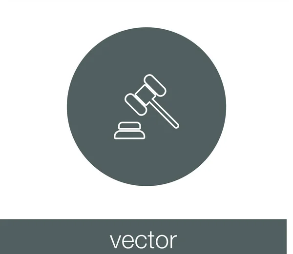 Ícone de martelo justiça —  Vetores de Stock