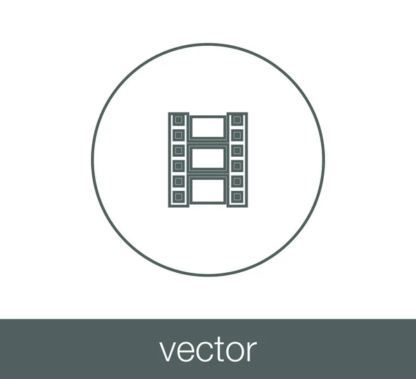 Icono plano de película . — Vector de stock