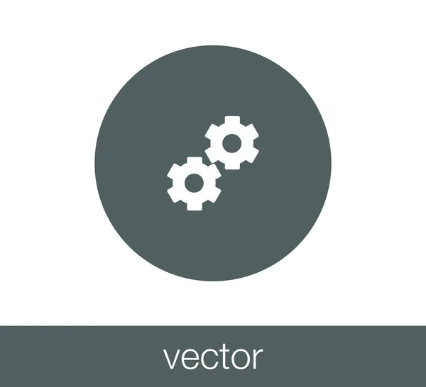 Ícone de duas rodas dentadas . — Vetor de Stock