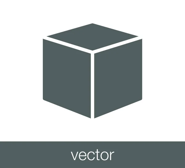 Icono plano cubo — Vector de stock