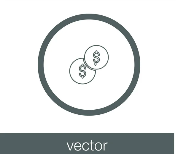 Dinheiro Ícone plano — Vetor de Stock