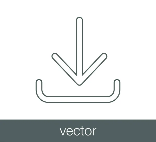 Icono de descarga con flecha hacia abajo — Vector de stock