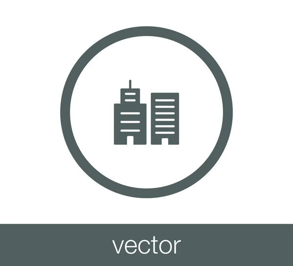 Edifícios modernos ícone web . — Vetor de Stock