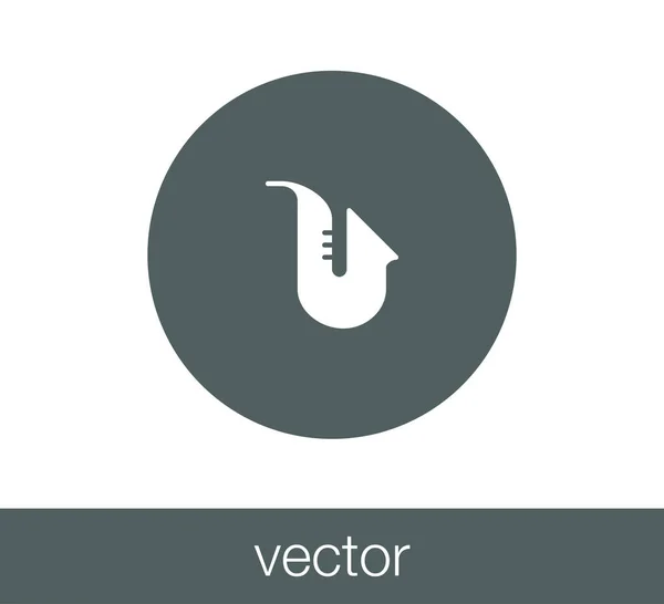 Saxofon platt ikon — Stock vektor