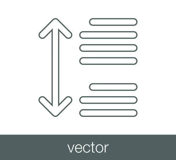 Icono de espaciado de línea . — Vector de stock