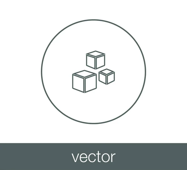 Kubus platte pictogram — Stockvector