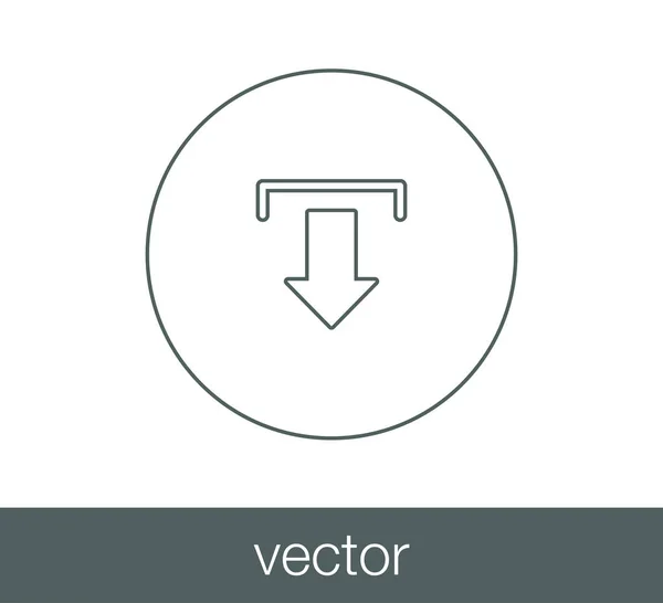 Aşağı ok ile simge indir — Stok Vektör