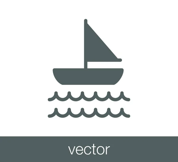 Icono del barco de vela — Vector de stock