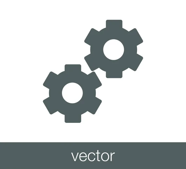 Ícone de duas rodas dentadas . — Vetor de Stock