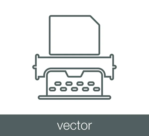 Ícone simples da máquina de escrever — Vetor de Stock