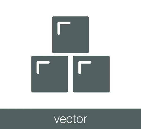 Icono plano cubo — Archivo Imágenes Vectoriales