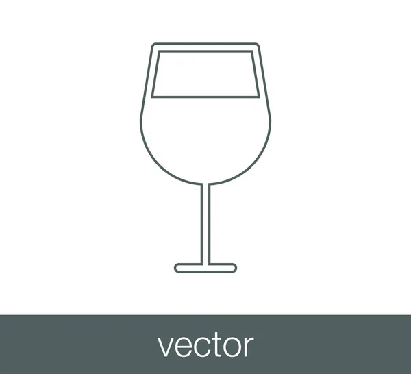 Vidro de Ícone de vinho — Vetor de Stock