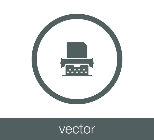 Ícone simples da máquina de escrever — Vetor de Stock