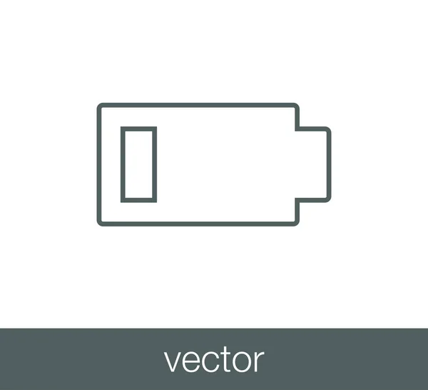 Icono plano de batería . — Vector de stock