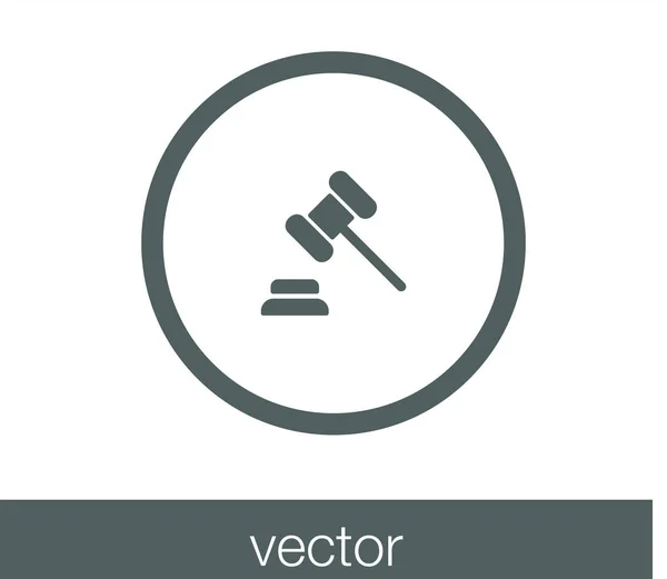 Igazságügyi kalapács ikonra — Stock Vector