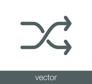 Shuffle düz simgesi