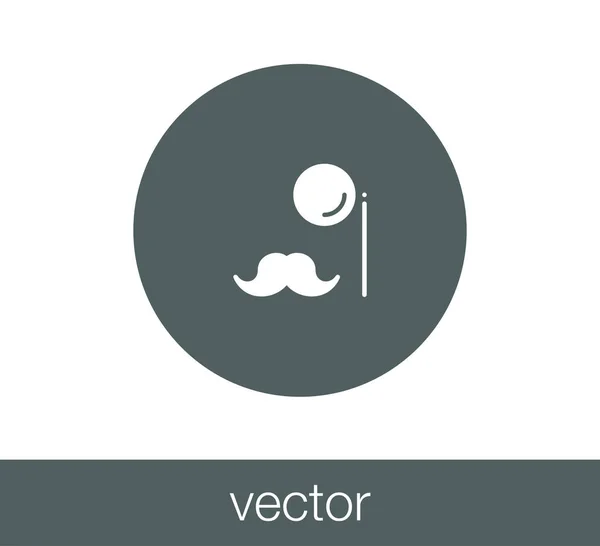 Icono de bigote y monóculo — Vector de stock