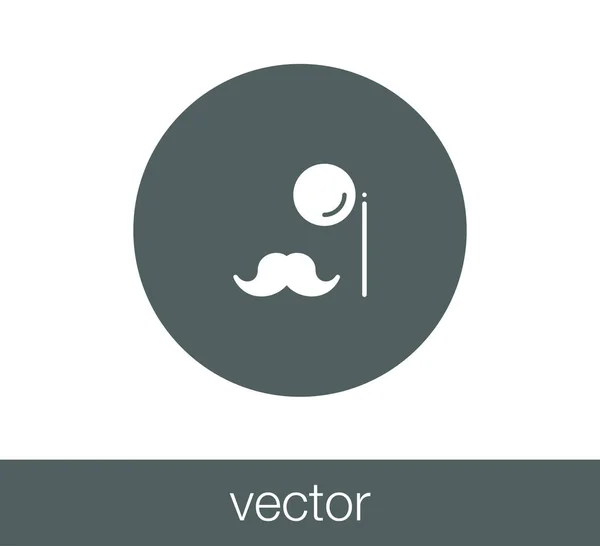 Ícone de bigode e monóculo — Vetor de Stock