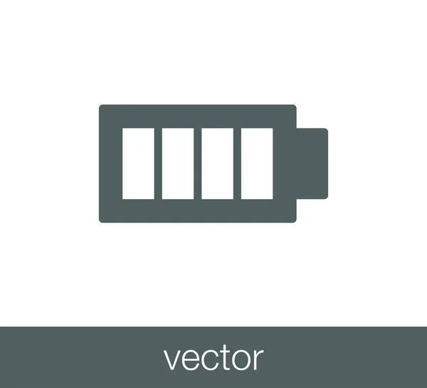 Icono plano de batería . — Vector de stock