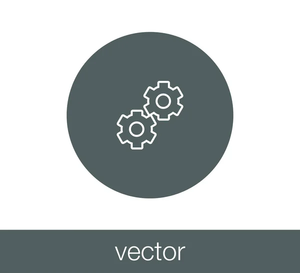 Ícone de duas rodas dentadas . — Vetor de Stock