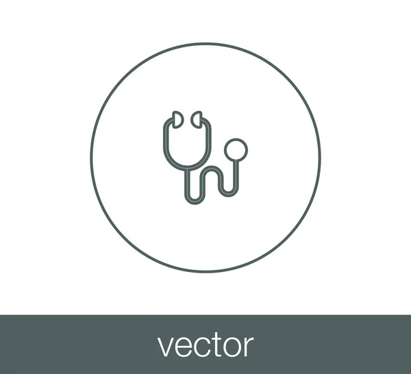 Ícone plano do estetoscópio . — Vetor de Stock