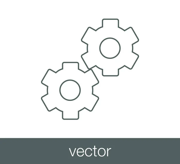 Ícone de duas rodas dentadas . —  Vetores de Stock