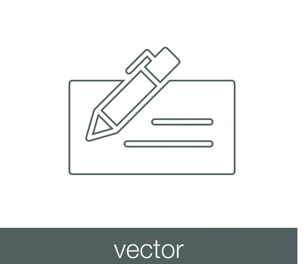 Ícone cheque bancário — Vetor de Stock