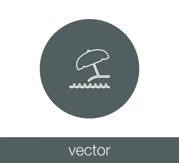 Икона пляжного зонтика. — стоковый вектор