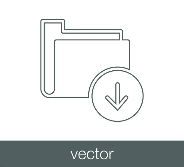 Download to folder icon — Stock Vector