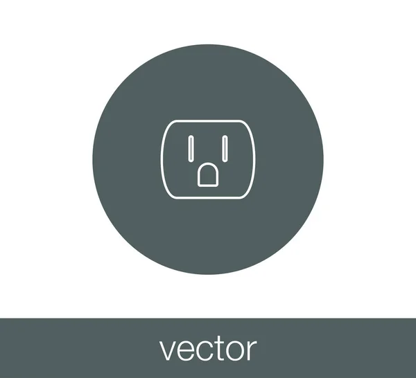 Socket icône plate — Image vectorielle