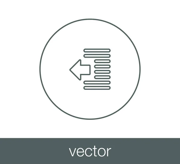 Disminuir icono de sangría — Vector de stock